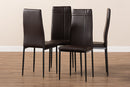 Gabriela Brown Faux Leather Upholstered Dining Chair (Set of 4) Baxton