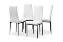 Gabriela White Faux Leather Upholstered Dining Chair (Set of 4) Baxton