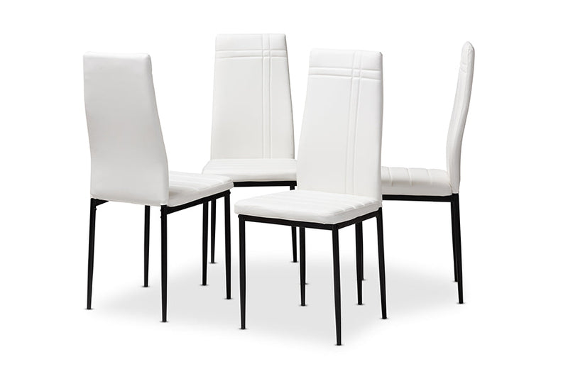Gabriela White Faux Leather Upholstered Dining Chair (Set of 4) Baxton