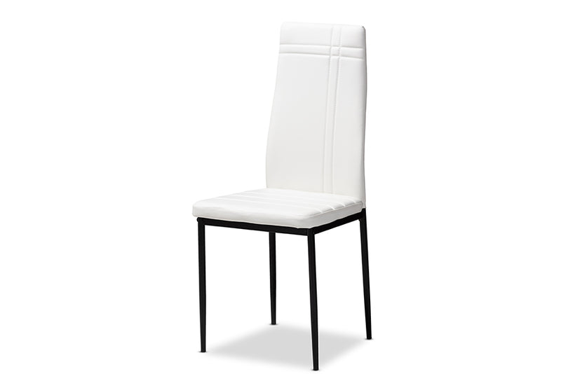 Gabriela Modern and Contemporary White Faux Leather Upholstered Dining Chair (Set of 4)