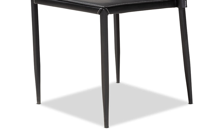 Takeo Black Faux Leather Upholstered Dining Chair (Set of 4) Baxton