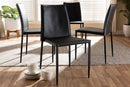 Takeo Black Faux Leather Upholstered Dining Chair (Set of 4) Baxton