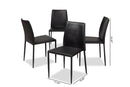 Takeo Black Faux Leather Upholstered Dining Chair (Set of 4) Baxton