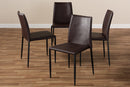 Takeo Brown Faux Leather Upholstered Dining Chair (Set of 4) Baxton