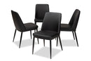 Kaia Black Faux Leather Upholstered Dining Chair (Set of 4) Baxton