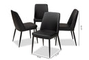 Kaia Black Faux Leather Upholstered Dining Chair (Set of 4) Baxton