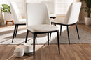 Kaia White Faux Leather Upholstered Dining Chair (Set of 4) Baxton