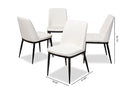 Kaia White Faux Leather Upholstered Dining Chair (Set of 4) Baxton