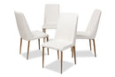 Gardwin White Faux Leather Upholstered Dining Chair (Set of 4) Baxton
