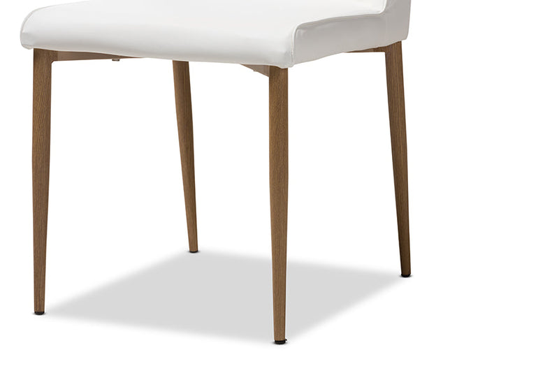 Gardwin White Faux Leather Upholstered Dining Chair (Set of 4) Baxton