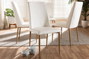 Gardwin White Faux Leather Upholstered Dining Chair (Set of 4) Baxton