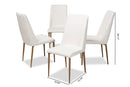 Gardwin White Faux Leather Upholstered Dining Chair (Set of 4) Baxton