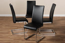 Shanti Black Faux Leather Upholstered Dining Chair (Set of 4) Baxton