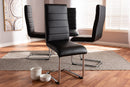 Luise Black Faux Leather Upholstered Dining Chair (Set of 4) Baxton