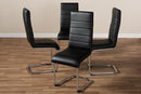 Luise Black Faux Leather Upholstered Dining Chair (Set of 4) Baxton
