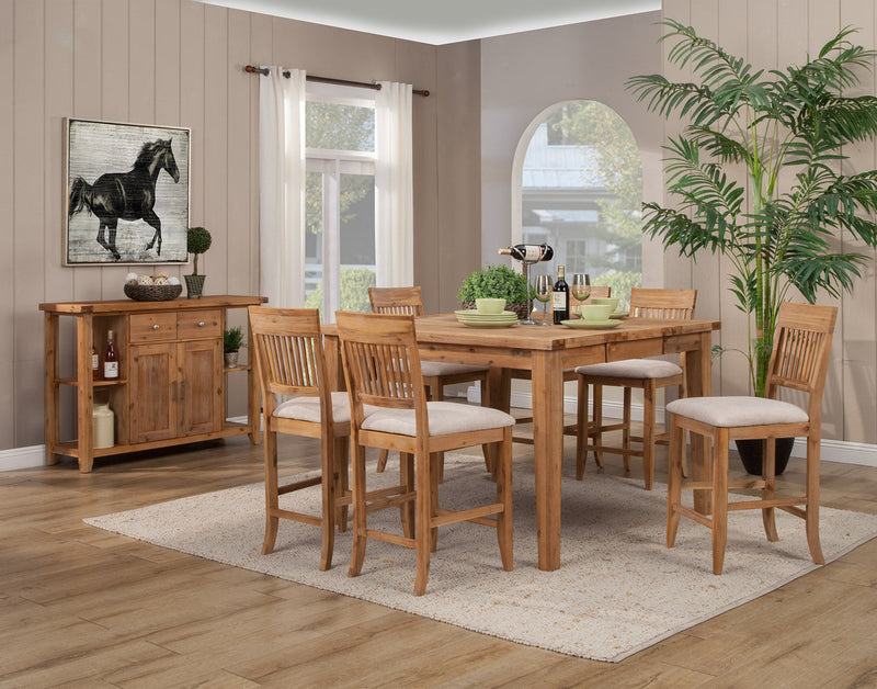 Cassidy Set of 2 Pub Chairs, Antique Natural Alpine