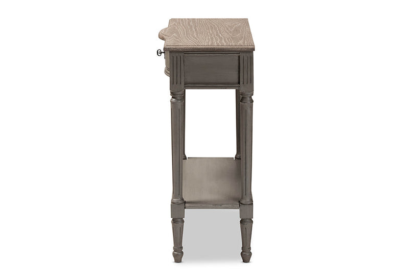 Orchard Gray Finished 1-Drawer Wood Console Table Baxton