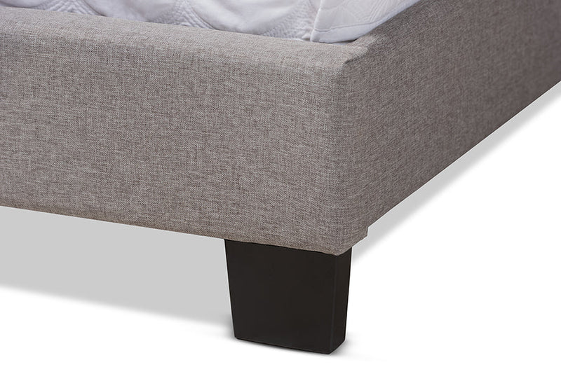 Basque Gray Fabric Upholstered Queen Size Bed Baxton