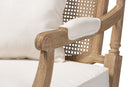 Caleb Ivory Fabric Upholstered Whitewashed Wood Armchair Baxton