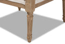 Caleb Ivory Fabric Upholstered Whitewashed Wood Armchair Baxton