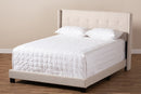 Basque Beige Fabric Upholstered Queen Size Bed Baxton