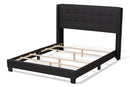Basque Charcoal Gray Fabric Upholstered King Size Bed Baxton