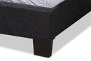 Basque Charcoal Gray Fabric Upholstered Queen Size Bed Baxton