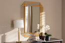Dalini Art Deco Antique Gold Finished Rectangular Accent Wall Mirror Baxton