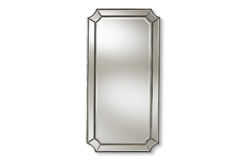 Kobe Art Deco Antique Silver Finished Accent Wall Mirror