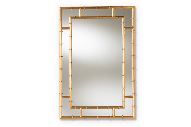 Diana Modern and Contemporary Gold Finished Bamboo Accent Wall Mirror