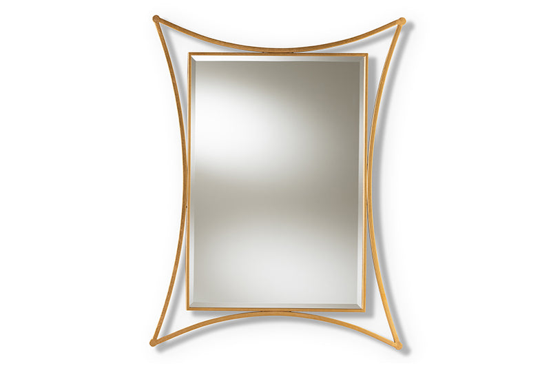 Alise Modern and Contemporary Antique Gold Finished Rectangular Accent Wall Mirror