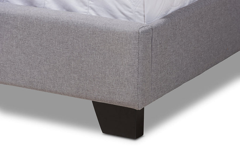 Joana Gray Fabric Upholstered Queen Size Bed Baxton