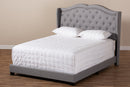 Joana Gray Fabric Upholstered Queen Size Bed Baxton