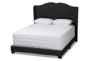 Joana Charcoal Gray Fabric Upholstered Queen Size Bed Baxton