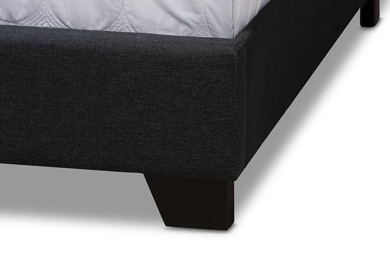 Joana Charcoal Gray Fabric Upholstered Queen Size Bed Baxton