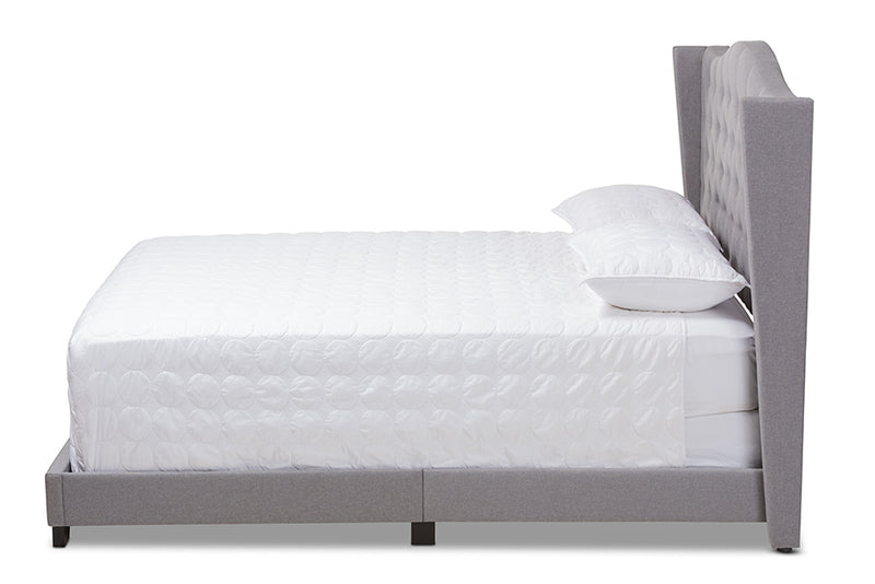 Ercilia Modern and Contemporary Gray Fabric Upholstered Queen Size Bed