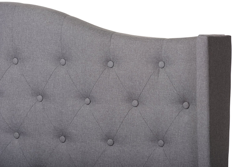 Ercilia Gray Fabric Upholstered King Size Bed Baxton
