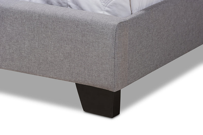 Ercilia Modern and Contemporary Gray Fabric Upholstered Queen Size Bed