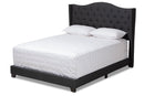 Ercilia Charcoal Gray Fabric Upholstered Queen Size Bed Baxton