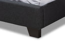Ercilia Charcoal Gray Fabric Upholstered Queen Size Bed Baxton