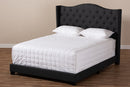 Ercilia Charcoal Gray Fabric Upholstered Queen Size Bed Baxton