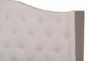Ercilia Beige Fabric Upholstered Queen Size Bed Baxton