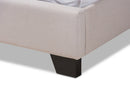 Ercilia Beige Fabric Upholstered Queen Size Bed Baxton