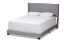 Linda Light Gray Fabric Upholstered Queen Size Bed Baxton