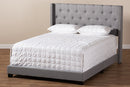 Linda Light Gray Fabric Upholstered Queen Size Bed Baxton