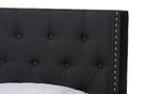 Linda Charcoal Gray Fabric Upholstered King Size Bed Baxton