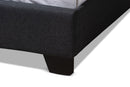 Linda Charcoal Gray Fabric Upholstered Queen Size Bed Baxton