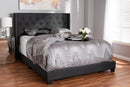 Linda Charcoal Gray Fabric Upholstered King Size Bed Baxton
