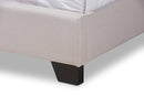 Linda Beige Fabric Upholstered King Size Bed Baxton
