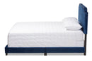 Greta Luxe and Glamour Navy Velvet Upholstered Queen Size Bed Baxton